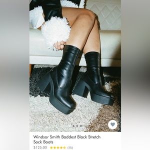 Windsor Smith Baddest Black Stretch Sock Boots